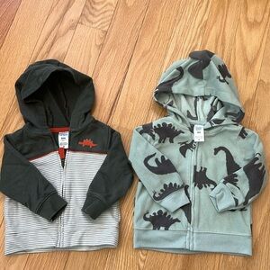(2) Carters Dinosaur Jackets - 6-9 Months